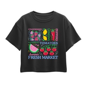 Girls' - Instant Message - Summer Fresh Market Short Sleeve Boxy Graphic T-Shirt - 1 of 2