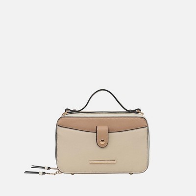MKF Collection Camera Crossbody Bag, Oaklynn Color Block Multi Compartment Zip Closure | MKF Collection by Mia K -Beige Brown — фото 2
