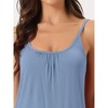 cheibear Women's Loungewear Solid Color Ruffle Trim Camisole Tops with Shorts Pajama Sets - 4 of 4