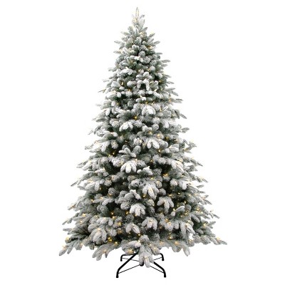 National Tree Company 7.5ft Snowy Avalanche Tree with Dual Color LED Lights