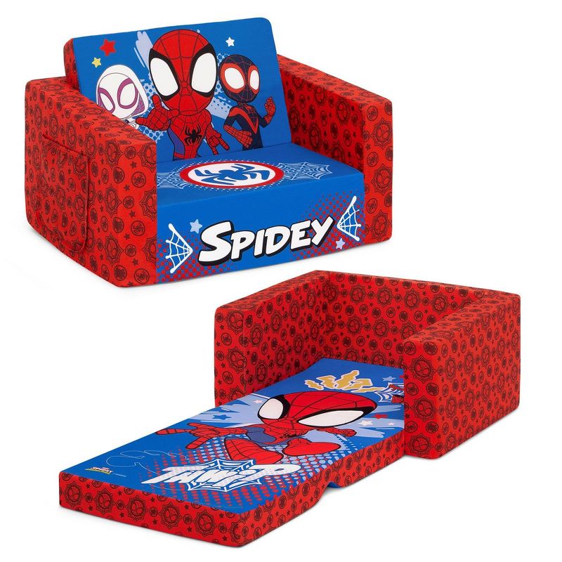 Delta Children Marvel Spidey and His Amazing Friends Kids&#39; 2-in-1 Convertible Cozee Flip-Out Chair, 1 of 11