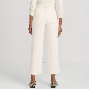 Lands' End Women's Crepe High Rise Patch Pocket Wide Leg Crop Pants - 1 of 4