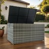 TiramisuBest Outdoor Storage Box, 113 Gallon Wicker Patio Deck Boxes with Lid, Outdoor Cushion Storage for Kids Toys, Pillows, Towel Grey Wicker - 3 of 4