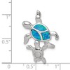 Black Bow Jewelry Sterling Silver and Created Opal Sea Turtles Pendant - 4 of 4