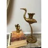 Slickblue Crane Candle Holder with Antique Gold Finish - Stylish Iron Taper Holder - 2 of 4