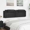 vidaXL Headboard Cushion Bedroom Upholstered Pillow Back Headboard Faux Leather - Black 72" - 4 of 4