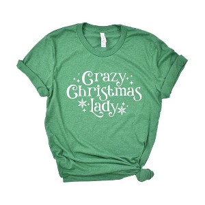 Simply Sage Market Women's Crazy Christmas Lady Short Sleeve Graphic Tee - 1 of 4