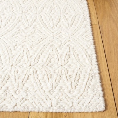 Hand-Knotted Ivory Wool Rectangular Area Rug 8' x 10'