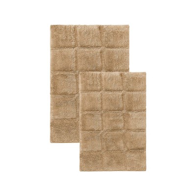 Non-Slip Machine Washable Solid Cotton 2 Piece Bathroom Rug Set by Blue Nile Mills