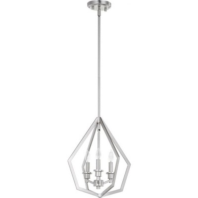 Quorum Lighting Knox 3-Light Pendant, Satin Nickel, 14.25W, 16H
