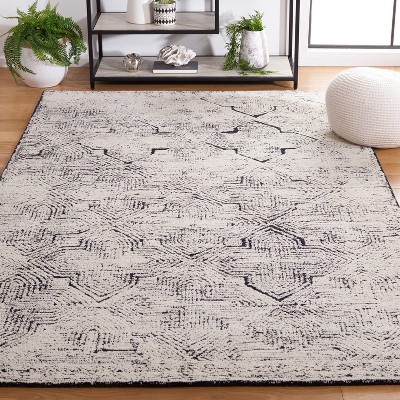 Metro Black and Ivory Hand-Tufted Wool Area Rug 8' x 10'