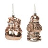 Transpac Glass 5 in. Copper Christmas Antique Snowman Ornament Set of 2 - 2 of 4