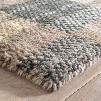 Gray and Taupe Hand-Knotted Wool and Viscose Rug