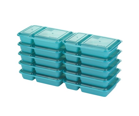 Good Cook Meal Prep Dark Teal Containers + Lids - 10ct