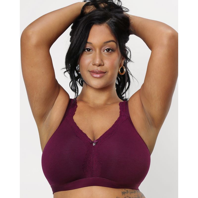 Curvy Couture  Women's Cotton Luxe Unlined Wireless Bra, 3 of 7