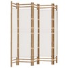 vidaXL Folding 5-Panel Room Divider 78.7" Bamboo and Canvas - 2 of 4