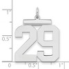 Black Bow Jewelry Sterling Silver, Athletic Collection, Large Polished Number 29 Pendant - 2 of 3