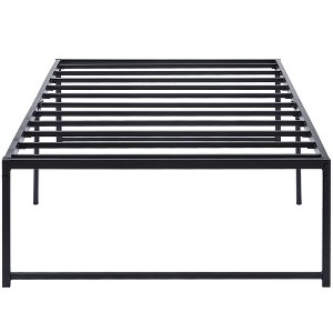 VECELO Bed Frame Modern Heavy Duty Platform Bed with Storage No Box Spring Needed Bed & Noise Free Frame, Black - 1 of 4