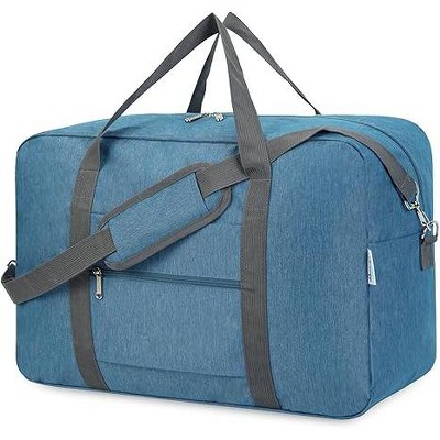 Hachikiko Foldable Carry On Duffle Bag 40L - Airline Approved 22x14x9 Compatible Travel Luggage with Shoulder Strap