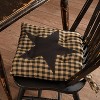 Black Star, Cotton, 15x15, Chair Pad, Black VHC Brands - 4 of 4