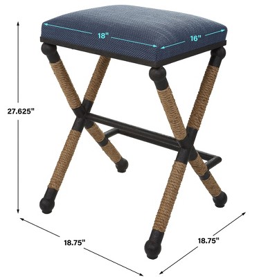 Uttermost Firth Rustic Navy Counter Stool