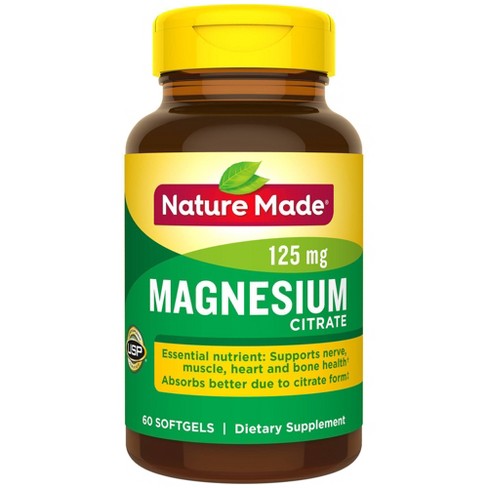 Nature Made Magnesium Citrate Dietary Supplement Liquid Softgels - 60ct ...