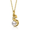 Personalized 14K Gold Plated Initial Pearl Pendant Necklace for all ages: A Charming gold Elegant Keepsake Gift - 3 of 3