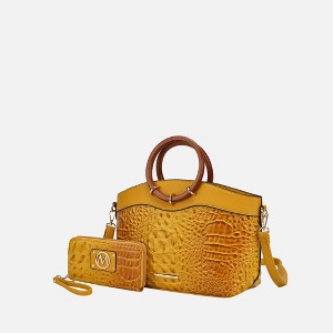 MKF Collection Phoebe Tote Women’s Faux Crocodile-Embossed Vegan Leather with Wristlet Wallet Bag by Mia K - 1 of 4