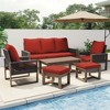 YARDSIGHT 4-Piece Outdoor Patio Furniture Set with 3-Seat Sofa, 2 Armchairs and Coffee Table, Weather-Resistant with Cushions - 2 of 4