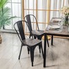 Nordlys Set of 4 Metal and Gray Wood Dining Chairs Modern Design Style Dining Room - 2 of 4