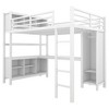TIRAMISUBEST Metal Loft Bed with Wardrobe and L-shaped Desk, Full/Queen Size Loft Bedframe with Storage Cubes & Shelves, Heavy Duty Loft Bed for Kids - 4 of 4