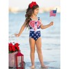 Star-Spangled Bowtastic One Piece Swimsuit Mia Belle Girls - 4 of 4