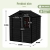 6×6 FT Outdoor Storage Shed with Wood Grain Finish, Weather-Resistant PP Tool Shed Featuring HD Window for Backyard or Garden–The Pop Home - 4 of 4