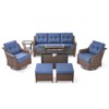 Gymojoy Outdoor Sofa Swivel Chairs Ottoman with Fire Pit Table - 2 of 4