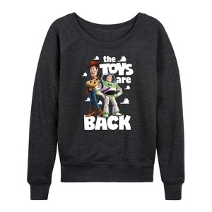 Women's - Disney - The Toys Are Back Lightweight French Terry Wide Neck Long Sleeve Shirt - 1 of 4