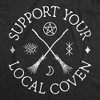Womens Support Your Local Coven T Shirt Funny Scary Halloween Witch Tee For Ladies - Crazy Dog Women's T Shirt - 2 of 4