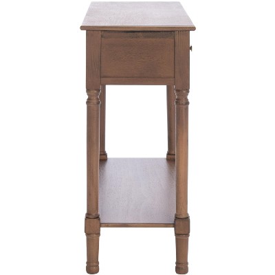 Halton Brown 40" Wood and Metal Console Table with Storage