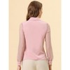 Allegra K Women's Button Down Sheer Sleeve Point Collar Work Tops - 4 of 4