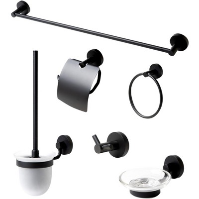 ALFI Black Matte 6 Piece Bath Accessory Set