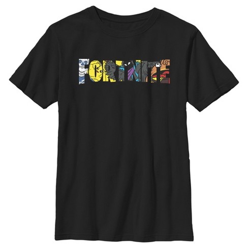 Boy's Fortnite Logo Character Fill T-shirt - Black - Medium : Target