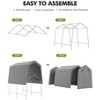 Carport Storage Shed,Portable Garage with Roll-up Zipper Door,Heavy Duty Waterproof Tarp,Storage for Motorcycle,Bike, Firewood,Garden Tools - 4 of 4