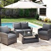 Outsunny Patio Chair Cushions with Seat Cushion & Backrest, Fade Resistant 24" x 24" Seat Replacement Cushion Set - 3 of 4
