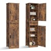 USIKEY 67“ Tall Storage Cabinet with Adjustable Shelves & 2 Doors, Narrow Tall Cabinet for Living Room, Home Office, Rustic Brown - 4 of 4