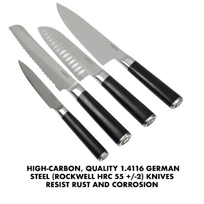 Babish 5 Piece High Carbon Stainless Steel Knife Block Set