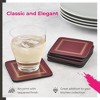 Pimpernel Classic Burgundy Coasters - Set of 6 Patterned Leather Drink Mats with Cork Backing - Heat Resistant & Stain Resistant Beverage Pads - 3 of 4