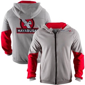 Hayabusa Wingback Classic Fit Zip-Up Hoodie - Small - Gray/Red - 1 of 2