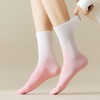Alilang Women's Gradient Color Athletic Crew Socks Non Slip Silicone Cushioned Sole for Yoga Jogging 2 Pairs - 2 of 4