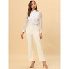 INSPIRE CHIC Women's High Waist Straight Leg Slit Hem Trousers - 3 of 4