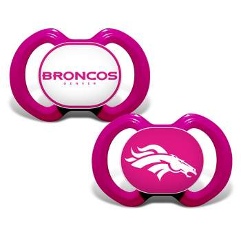 Baby Fanatic Girls Pink Pacifier 2-Pack - NFL Denver Broncos