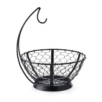 Iron And Mangowood Wire 2-tier Fruit Basket Black - Threshold™ : Target